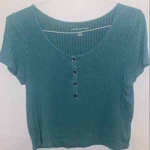 American Eagle Blue Teal Shirt with buttons